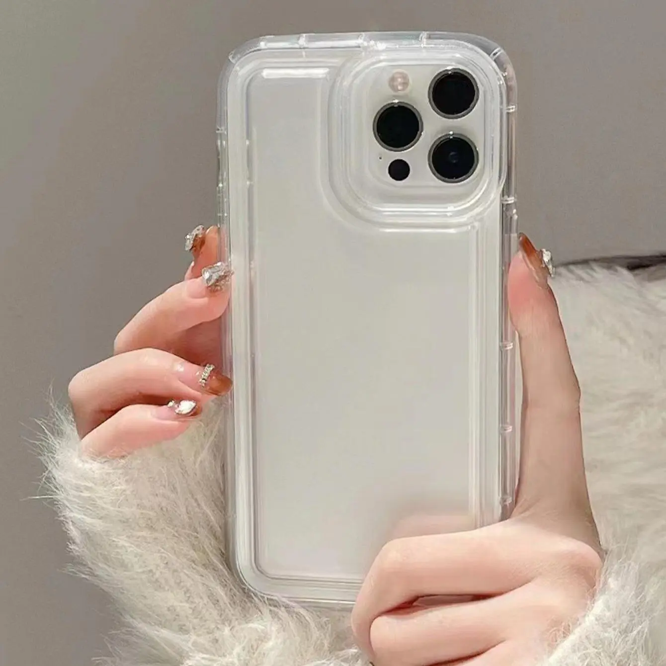 Clear Phone Case, 1 Count Shockproof Phone Protective Cover, Phone Accessories Compatible with Phone 11 12 13 14 15 16 17Pro Max & Galaxy S23 Ultra