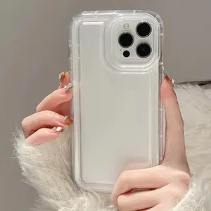 Clear Phone Case, 1 Count Shockproof Phone Protective Cover, Phone Accessories Compatible with iPhone 11 12 13 14 15 16 17Pro Max & Galaxy S23 Ultra