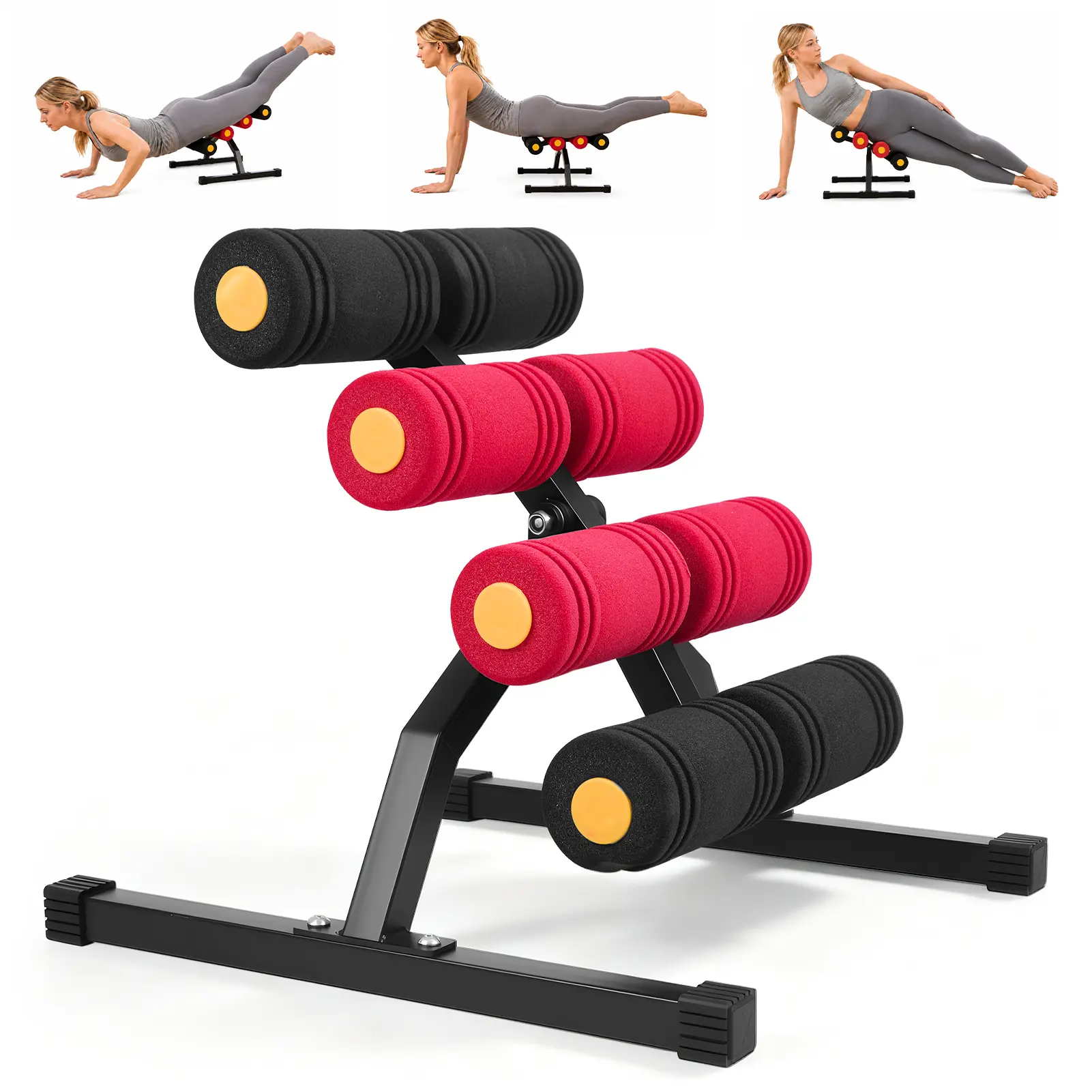 Mini Inversion Table with Back Massage Rollers - Back Stretcher Ab Workout Machine for Back Pain Relief, 297lbs Load Spinal Decompression Equipment for Home Gym Strength Training