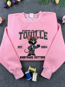 Touille Nightmare Critters Embroidered Sweatshirt – Cute Horror Game Cartoon Gift