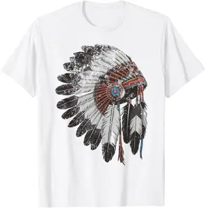 Native American Indigenous Peoples Day Indian Headdress T-Shirt