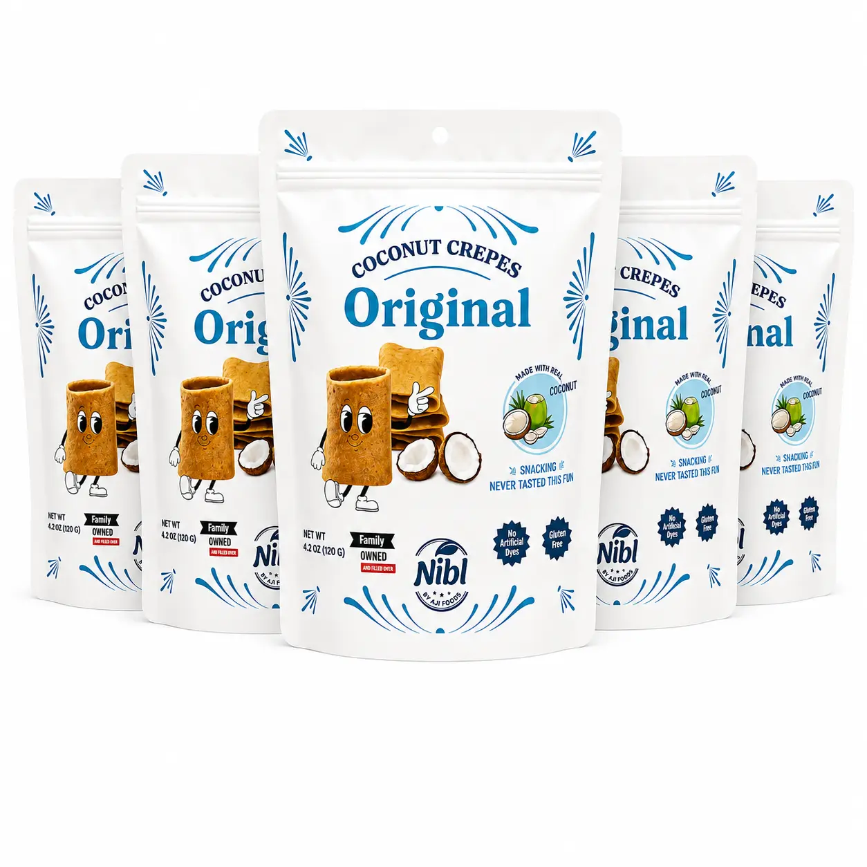 5 bags of Coconut Crepes 4.2 Oz