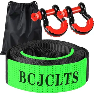 Recovery Tow Strap Heavy Duty 2" x 20Ft - 36000 LBS Break Strength, 5/8 D Ring Shackles (2pcs), Emergency Recovery Strap Tow Rope for Truck, SUV, ATV Offroad Vehicle