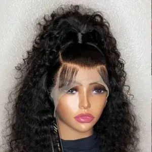 Kinky curly 360 Lace Front Wigs Human Hair  HD Full Lace Front Wigs Human Hair Pre Plucked with Baby Hair 180 Density Curly Wig 360 Pre cut Lace Frontal Wigs for Women