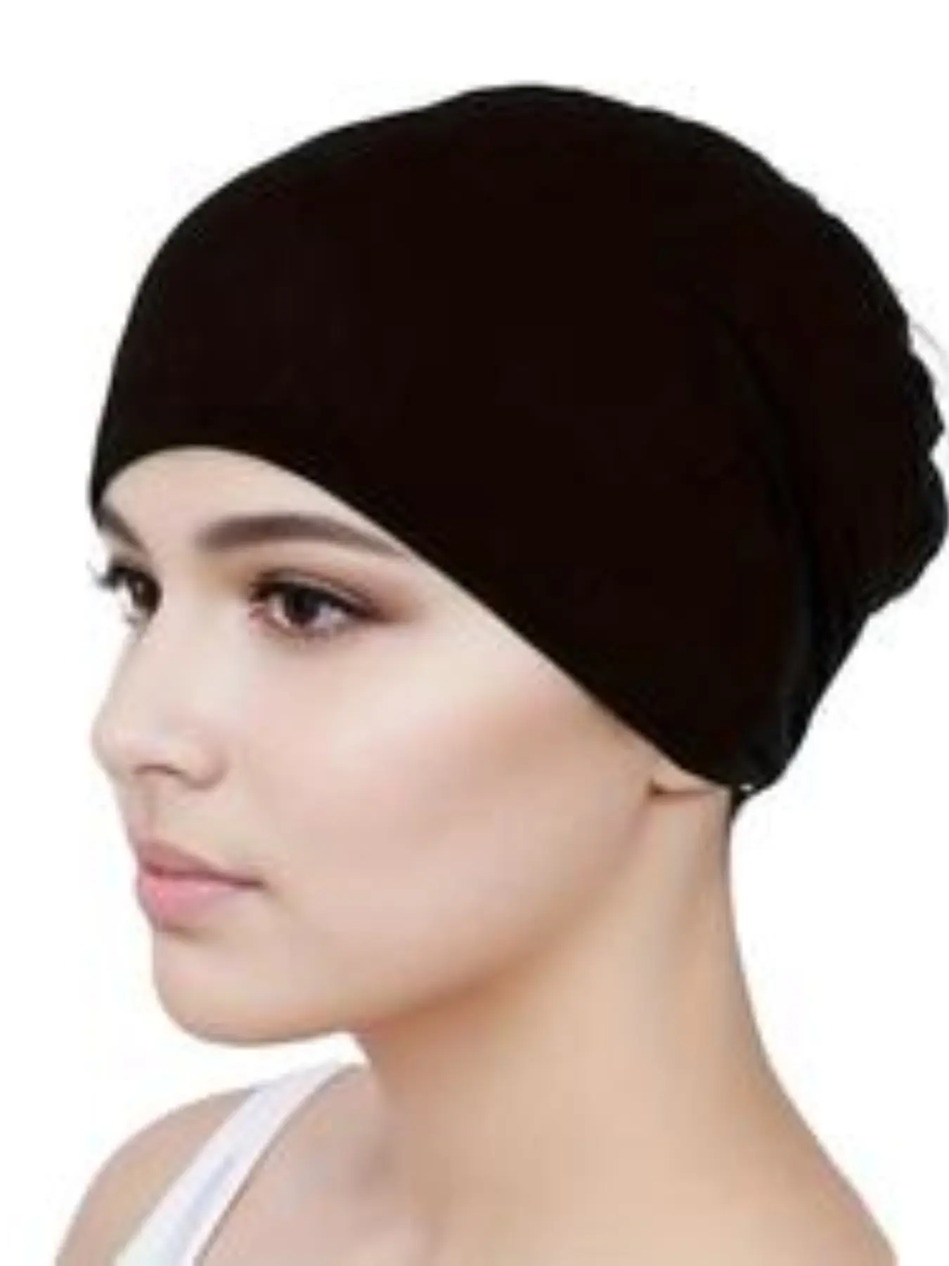 Elastic Ethnic Headscarf Hat, Undercap, Solid Color Casual Chemotherapy Cap, Hair Protection Turban, Comfortable Stretchy Beanie, Hijab Cap for Women