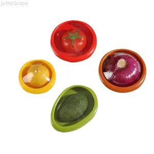 Reusable Fruit & Veggie Storage Containers, BPA-Free Airtight Produce Saver Set, Shaped Keepers for Avocado, Onion, Tomato & Lemon