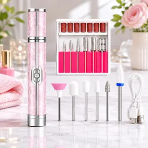 Rechargeable nail drill, portable electric nail file with polishing kit, suitable for manicures and pedicures, cordless electric nail grinder, lightweight nail care tool ideal for gel nails and use at home or in salons
