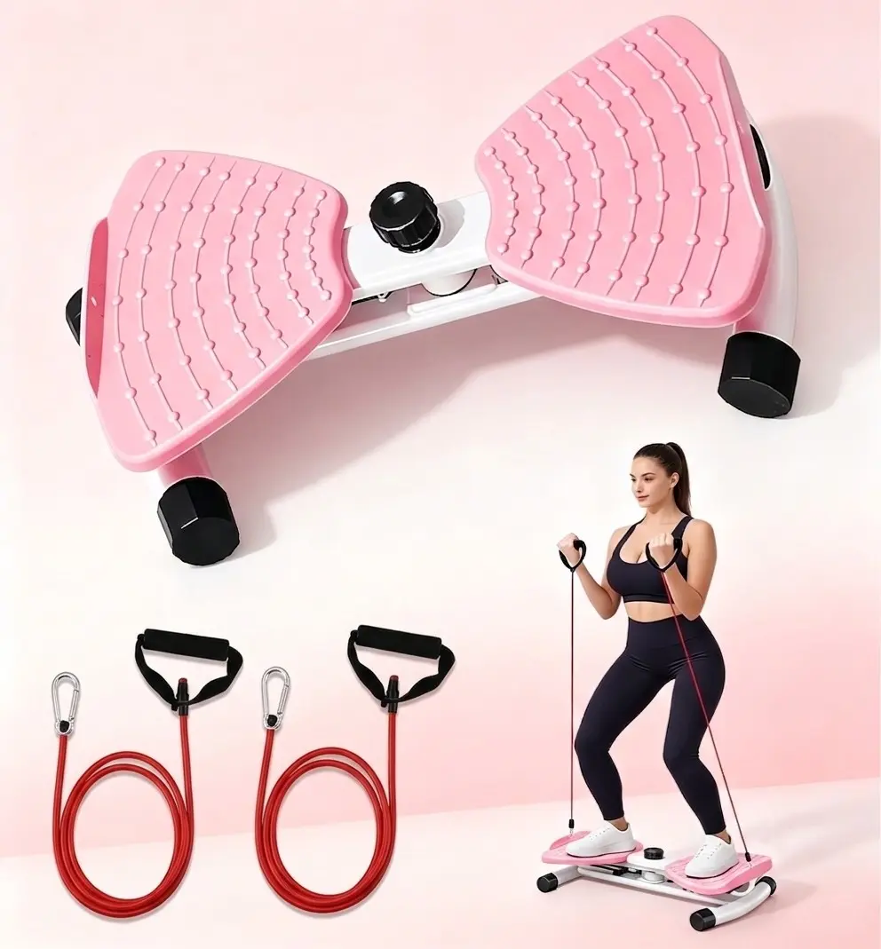 Portable Board Trainer with Pull Ropes, Compact Functional Aerobics Gear for Indoor Training, Includes Bands