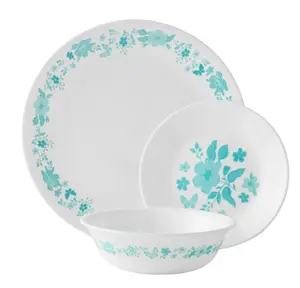 12-Piece Dinnerware Set, Evie, Teal Blue