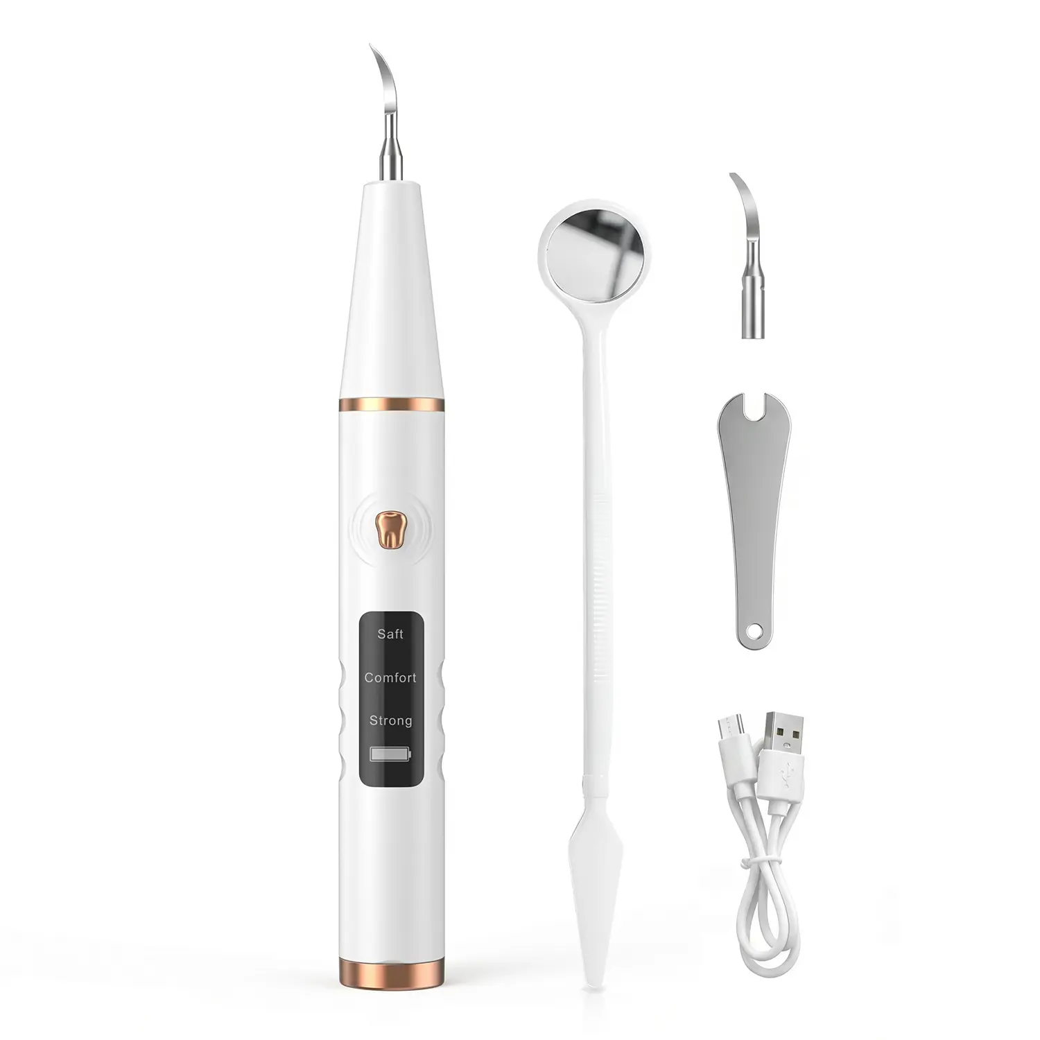 Electric Ultrasonic Tooth Cleaner – 5-Level Dental Plaque & Tartar Remover with LED Light, Home Teeth Cleaning Tool for Stains, Bad Breath & Gum Care, Waterproof Design, Rechargeable Oral Hygiene Device