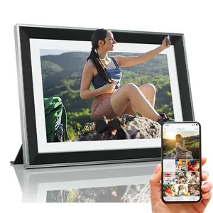 Camkory Upgraded 10 Inch WiFi Digital Photo Frame 16GB Smart Electronic Picture Frame with HD IPS Touch Screen Auto-Rotate Slideshow Real-Time APP Upload Easy Setup Perfect Christmas Birthday Gift Decor Glass Light