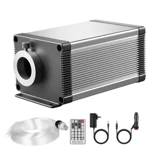 VEVOR Starlight Headliner Kit, 550 pcs 0.03 in 9.8 ft, 16W Twinkle Fiber Optic Star Ceiling Lights for Car, Bluetooth APP, Remote Control, Sound Activated, RGBW Light Engine, for Home Bed Room Decor