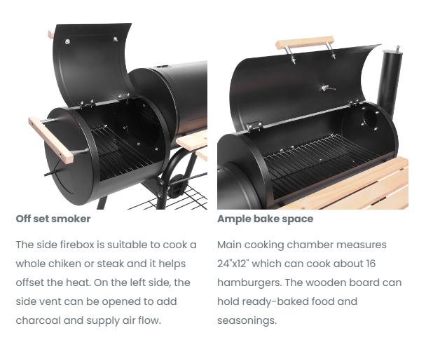 [ FLASH SALE ] ROVSUN BBQ Charcoal Grill Outdoor Patio Barbecue Cooker with Wheels