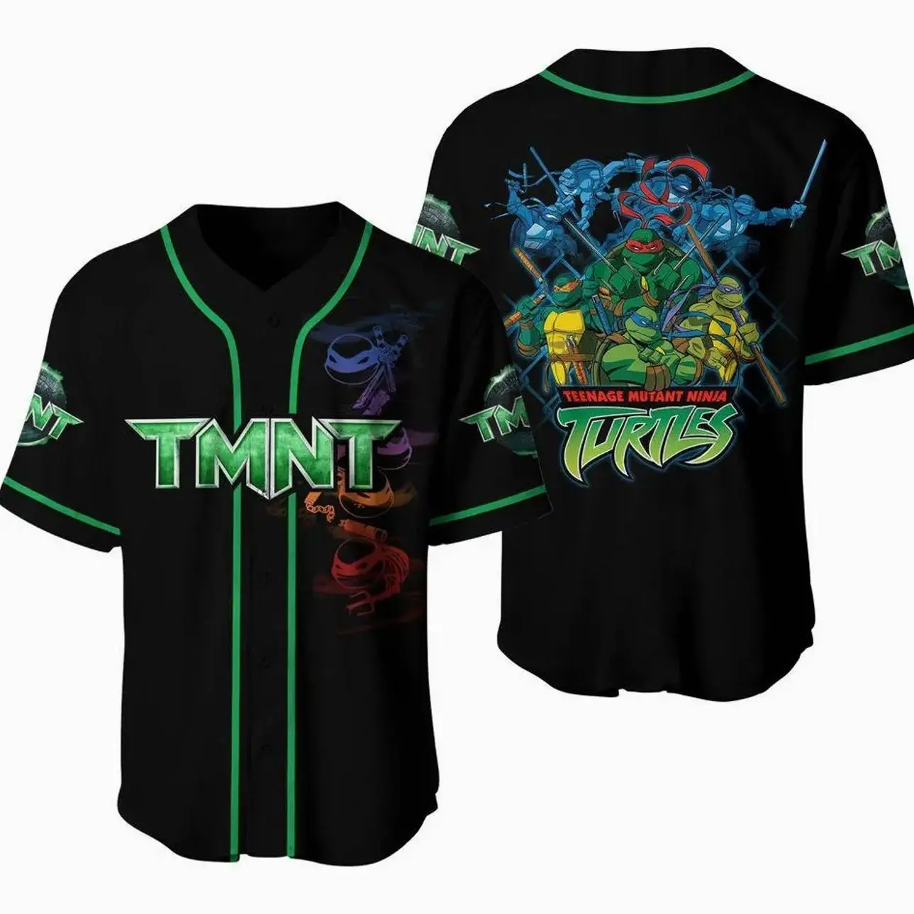 Teenage Mutant Ninja Turtles Baseball Jersey, Baseball Jersey, Classic Sport Shirt, Unisex Streetwear Style MGC
