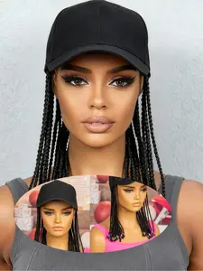 Women's Baseball Cap Wig, Medium Long Braid Hat, Integrated Design, Colorful Hair Tips, Perfect for Holidays, Fashionable Women's Accessories, Dreadlock Loc Cap