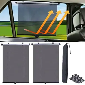 [Hand Tools Kits] Pack of 2 Retractable Sun Car Window Shades Set,Car Sun Shade Effectively Block UV Rays and Harsh Sunlight,Car Window Shades for Side Window