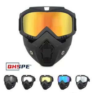 UV400 Protective Bicycle Motorcycle Helmet Mech Mask Motocross Sunglasses Windproof Riding Cycling Ski Goggles with Mouthpiece