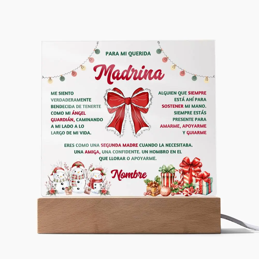 Personalizado para Mi Ahijada acrílico, Regalos para Madrina en Español, de Regalos para Madrina, ¿Quieres Ser Mi Madrina?