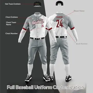 Professional custom baseball uniforms for club competition and training, available in men's and women's styles, for adults and children, softball jerseys and sports sets