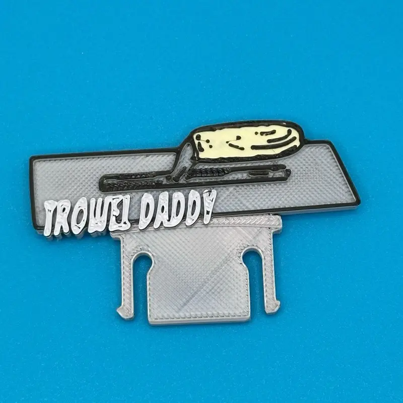Trowel Daddy concrete work hard hat clip  - High Quality PLA, Versatile Design for Full Brim, Cap Style, and Bump Caps,