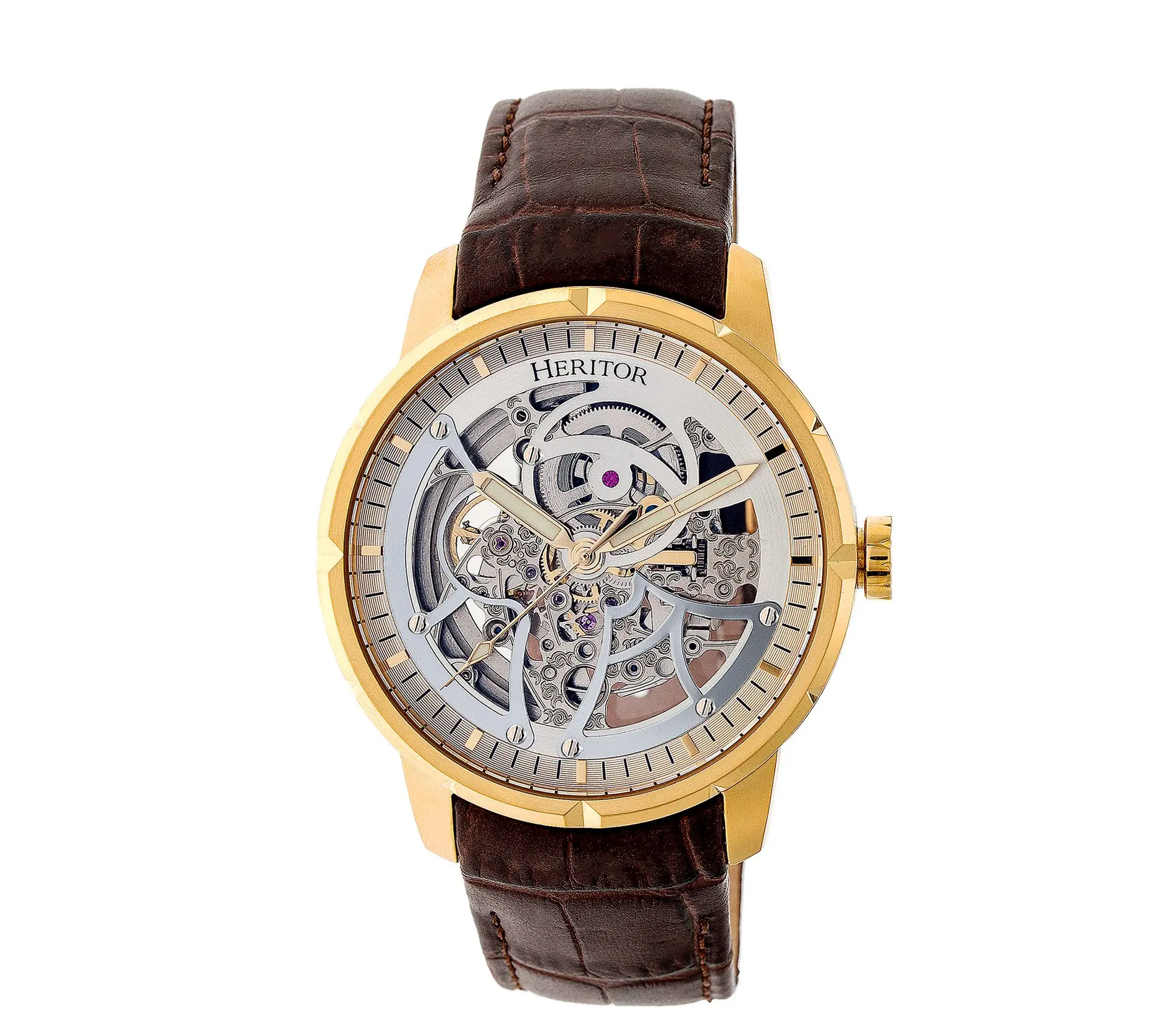 Heritor Automatic Men's Ryder Stainless Brown ad Gold Watch