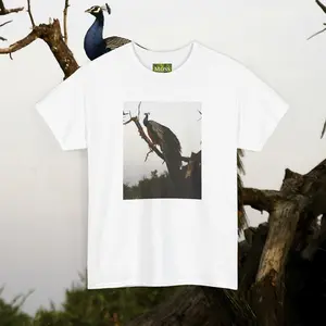 MOSS, Perched Peacock: Unisex Heavy Cotton Tee