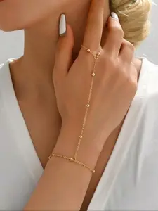 Minimalist O-ring Design Bangle, Fashionable Hand Chain Bracelet for Women & Girls, Trendy All-match & Exquisite Jewelry for Birthday Gift