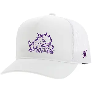 TCU Hat White/Purple Horn Frog Logo