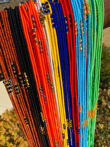 Preciosa Czech Beads- Wholesale WaistBeads with Micro crystals- African Body Jewelry- Ghana Waist Bead- Randomly Chosen- 40"- 50"