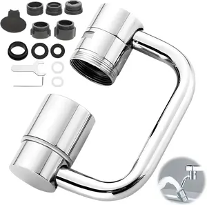 1440° Rotatable Faucet Extender – Stainless Steel Aerator with Dual Spray Modes, Leak-Proof Design & Easy All-Angle Control for Kitchen & Bathroom Sinks
