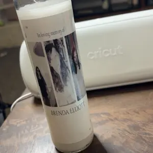 Cricut Memorial Candles - In Loving Memory of Brenda Elliott Personalized Memorial Candle with Photo Design