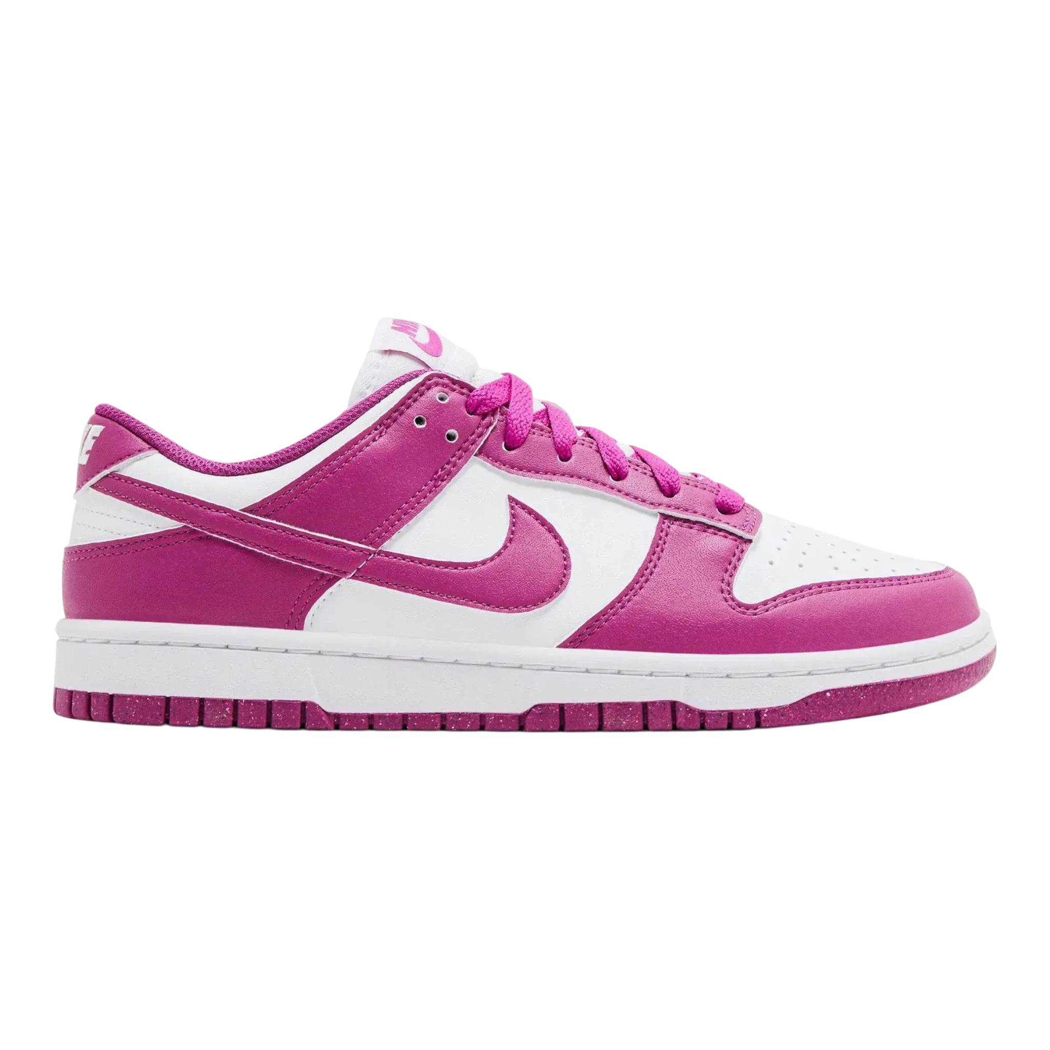 Nike Dunk Low Next Nature Sneaker in White / Hot Fuchsia | Women's Low-Top
