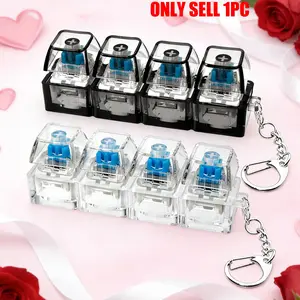 Stress Relief Mechanical Keyboard Toy, Stress Relief Fidgeting, Fidgets for Anxiety, Anxiety Fidgets, Compact Design, Crystal Keycaps, LED Lights, 4-In-1 Stress Button Clicker, Stress Relief Gadget, Valentine's Gift