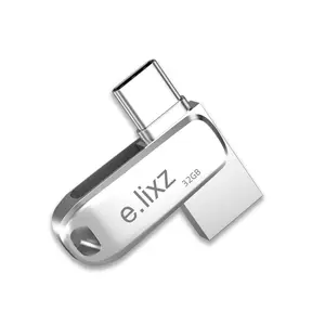 Dual Interface USB 3.0 Flash Drive 32G Large Capacity Metal Case for Phone Computer Car Use with Custom Engraving Available 16G 128G