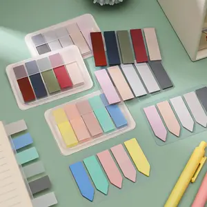 Clear Pet Fluorescent Sticky Notes with Box, Cute Index Tabs, Removable Dividers Tabs for Students & Office, Essential Stationery for Organizing