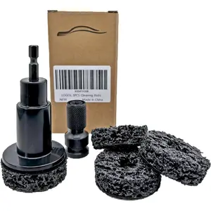 Wheel Hub Resurfacing Kit.Wheel Hub Cleaning Kit Includes 4 Pads,Holder and Adapter,Fits Power Drill or 1/2"  Wrenches