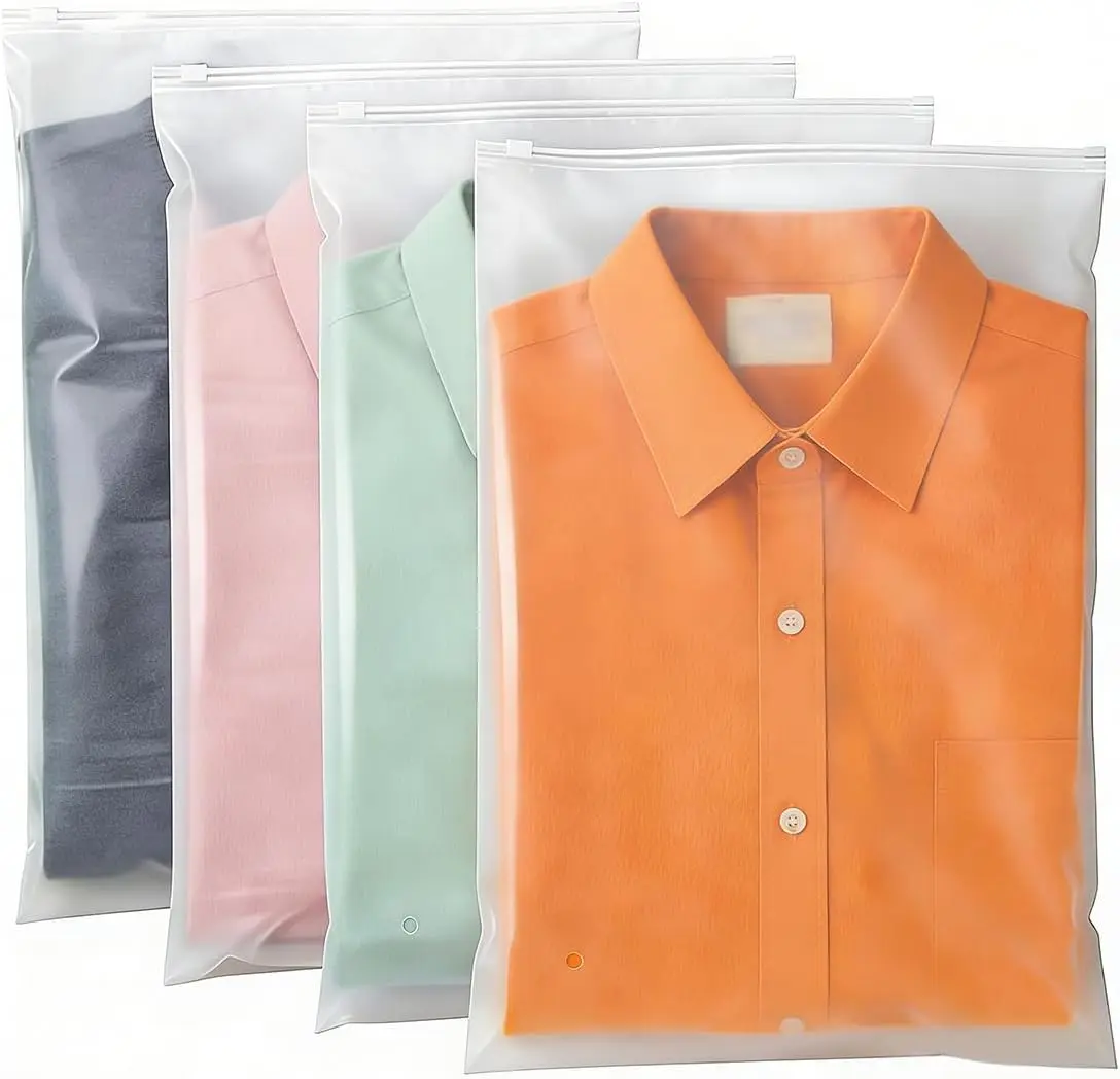 100 Pieces Zip Bags for Clothes, 10x13 Inch Zipper Bags, Resealable Small Zip Lock Bag for Clothes, Selling Packaging Underwear, Socks, Small Items