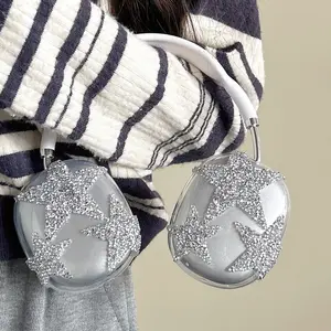 Shining Stars AirPods Max 1/2 Protective Case, Over-Ear Bluetooth-compatible Earphone Cover, Transparent Soft Shell Decoration, Made in China, Headphones