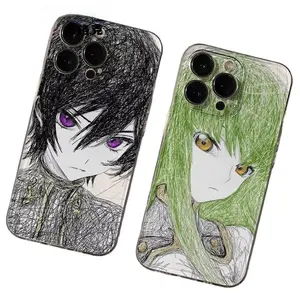Messy Lines Comic Role Code Geass Transparent Phone Cases For iPhone 17 16 15 14 13 12 11 Promax Pro Air Plus Shockproof Silicone Back Cover