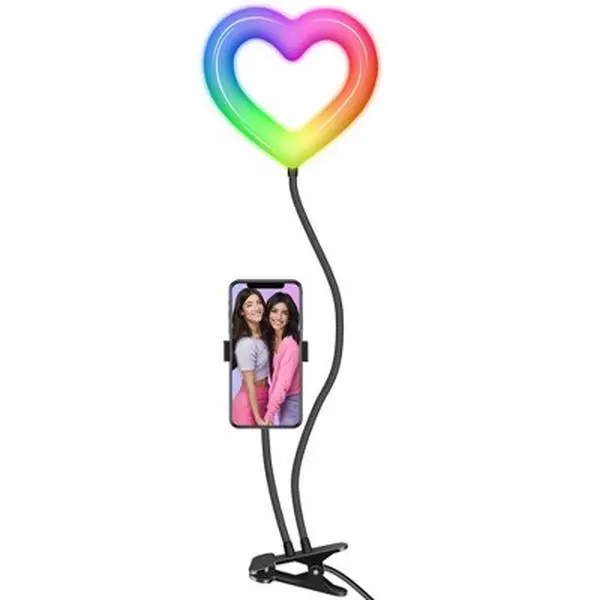 Dixie and Charli Heart Shaped Color LED Ring Light