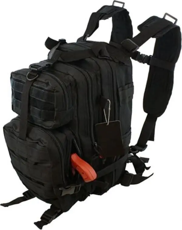 Waterproof CCW Tactical Backpack - Lightweight Nylon with Durable PVC Lining & Gun Pocket Access for Tactical Use - Black and Tan
