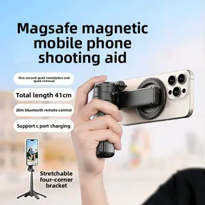 New model of selfie stick, portable pocket-sized outdoor selfie aid, 3-in-1 selfie stick with magnetic attachment, a magical tool for live streaming and photography