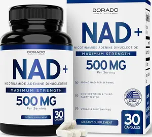 NAD Supplement (500mg of 95% Pure NAD+ Per Serving) NMN Supplement, NAD Nicotinamide Riboside Support (Third Party Tested, Vegan Safe, Non-GMO, No Fillers, & Made in the USA - 30 Vegan Capsules)