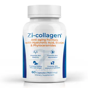 Zi-collagen Anti-Aging Formula with Hyaluronic Acid & Phytoceramides 60 Capsules (763.3 mg) Dietary Supplement