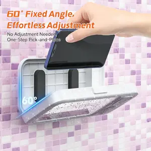 2026 Latest Anti-Fog Waterproof Bathroom Phone Holder, Bluetooth-compatible Connection, Touch Screen, 360 Rotation, Movie & Music Player, Pool, Kitchen, Bath, Sink