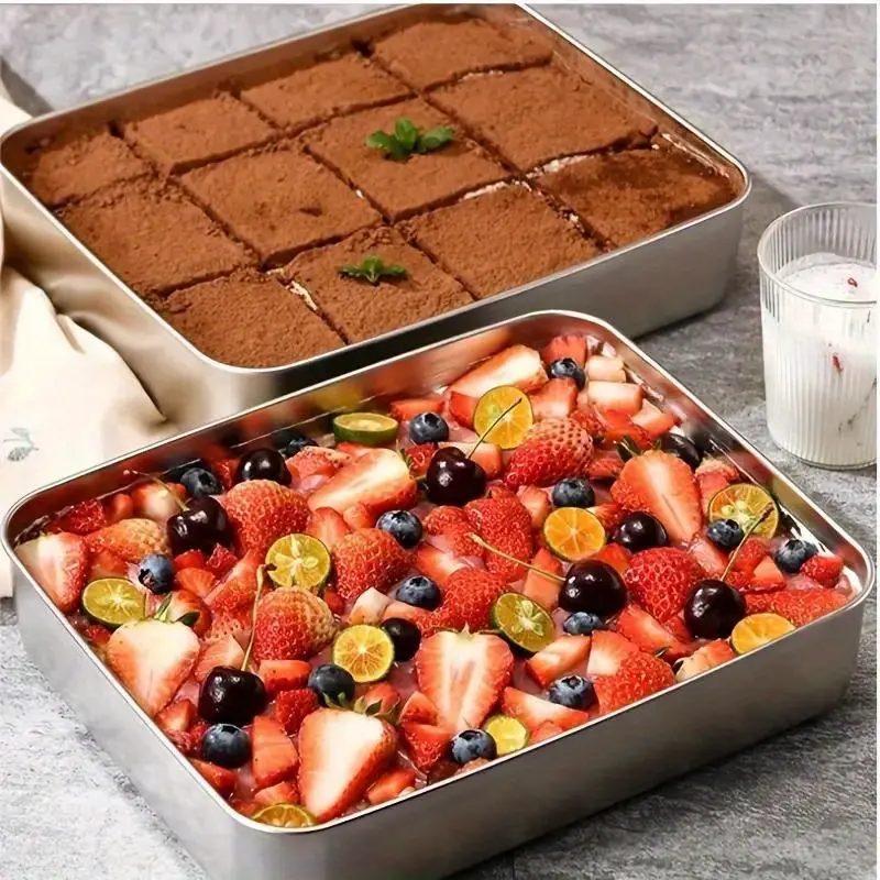 10pcs Stainless Steel Towel Tray Set, Durable Food Storage Organizer, Reusable Trays, Kitchenware, Kitchen and Bathroom Use, Ideal for Refrigerator, Camping, Outdoor Picnic