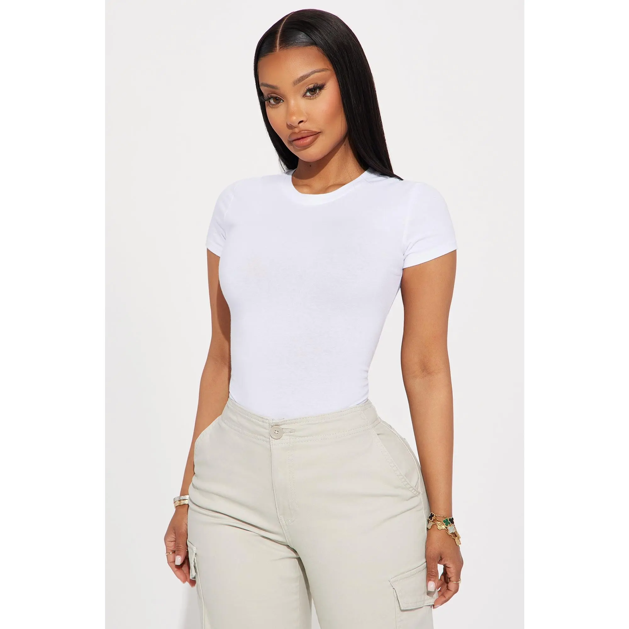 Camilla Classic Fit Crew Neck Tee - White