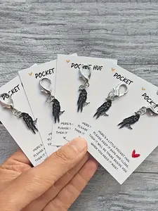 5pcs/10pcs Funny Crow Keychains, Cute Star and Moon Crows, Best Friend Gifts for Bird Lovers,Suitable As A Valentine's Day or Mother's Day Gift. Novel Accessories, Light and Charming,Fashionable Accessories, Party, Keychain Pendant