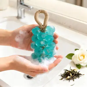 Personalized Crystal Grape Shape Cleansing Pad, Decorative Body Scrub and Fresh Air Tool for Men Women