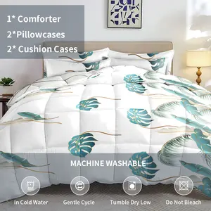 5pc comforter, pillowcases and cushion cases cozy set